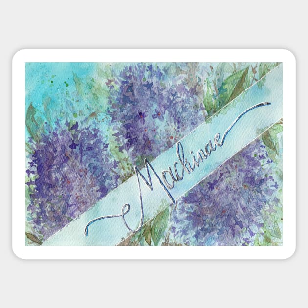 Mackinac Lilacs Watercolor Sticker by Jarrodjvandenberg